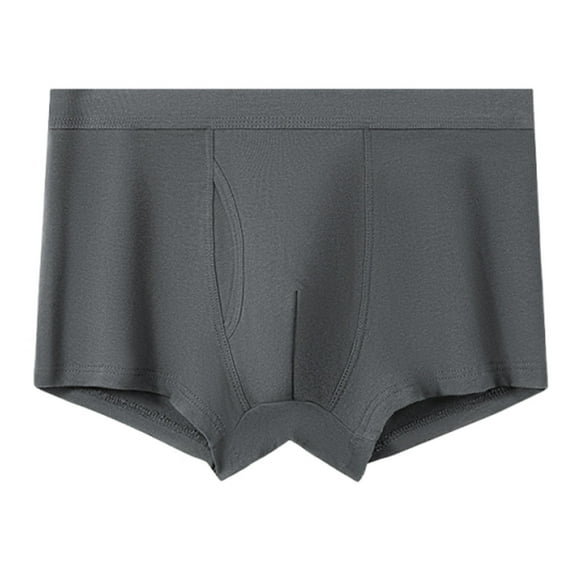 zbxnLI Men's Underwear Boxer Briefs with Fly Solid Color Comfortable Breathable Soft Underpants for Men