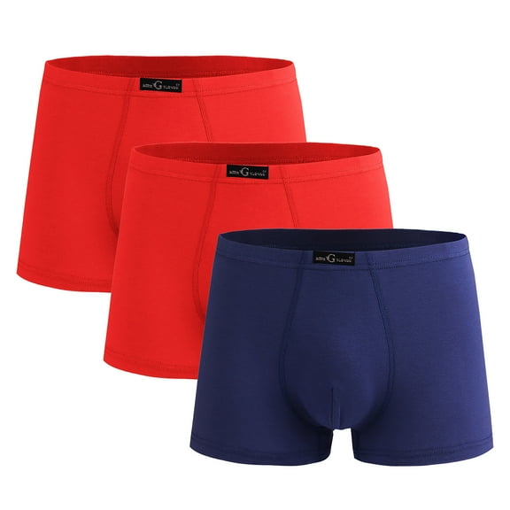 zbxnLI Men's Underwear Cotton Boxer Briefs for Men Breathable Comfortable Soft Boxers Underpants 3 Pack