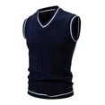 thumbnail image 1 of zbxnLI Men's V Neck Sweater Vests Color Block Sleeveless Knit Sweater Pullover Tank Tops Mens Vests, 1 of 3