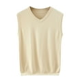 thumbnail image 1 of zbxnLI Men's V Neck Sweater Vests Fall Winter Lightweight Knit Sleeveless Pullover Sweater Tops for Men, 1 of 4