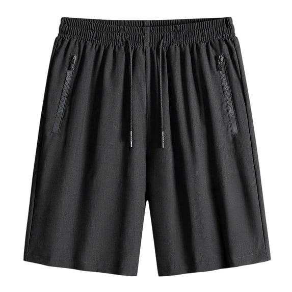 zbxnLI Mens Big and Tall Shorts Summer Casual Loose Drawstring Elastic Waist Short Pant with Zipper Pockets M-4XL