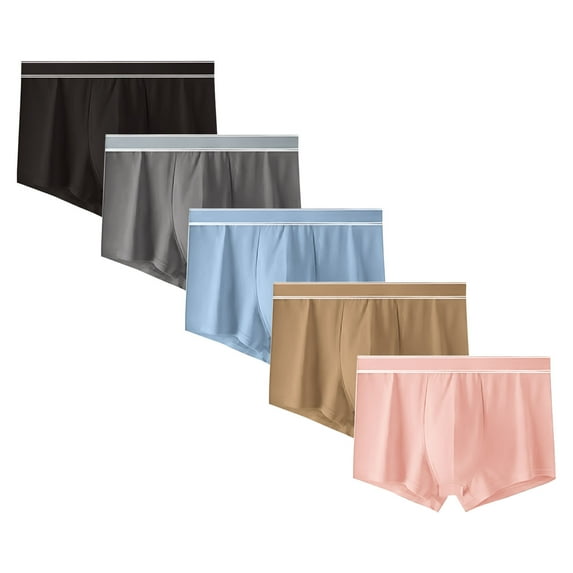 zbxnLI Mens Cotton Underwear Boxer Briefs No Fly Men's Soft Comfortable Breathable Cotton Underpants 5 Pack