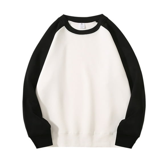 zbxnLI Mens Crewneck Sweatshirts Fashion Fall Long Sleeve Color Block Causal Sweat Shirts Pullover Tops