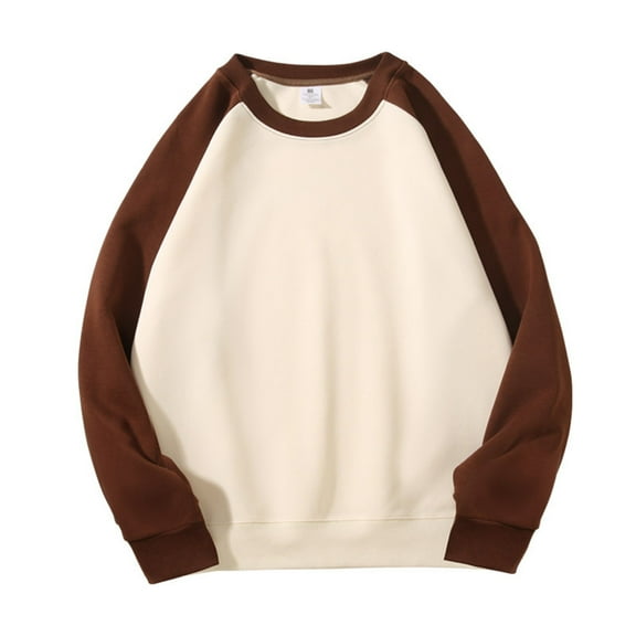 zbxnLI Mens Crewneck Sweatshirts Fashion Fall Long Sleeve Color Block Causal Sweat Shirts Pullover Tops