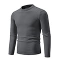 thumbnail image 1 of zbxnLI Mens Knit Sweaters Long Sleeve Crew Sweater Solid Color Lightweight Slim Pullover Tops for Men, 1 of 2