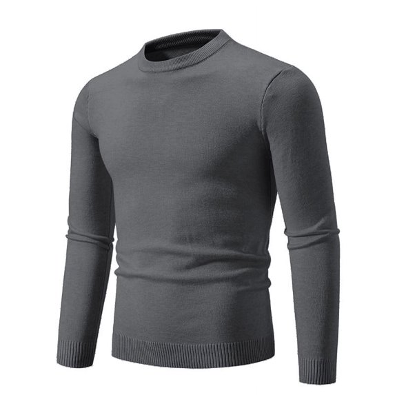 zbxnLI Mens Knit Sweaters Long Sleeve Crew Sweater Solid Color Lightweight Slim Pullover Tops for Men