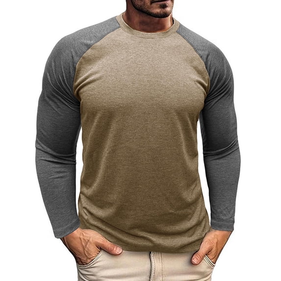 zbxnLI Mens Long Sleeve T Shirts Casual Slim Muscle Tees Basic Shirt Tops for Athletic Workout Gym