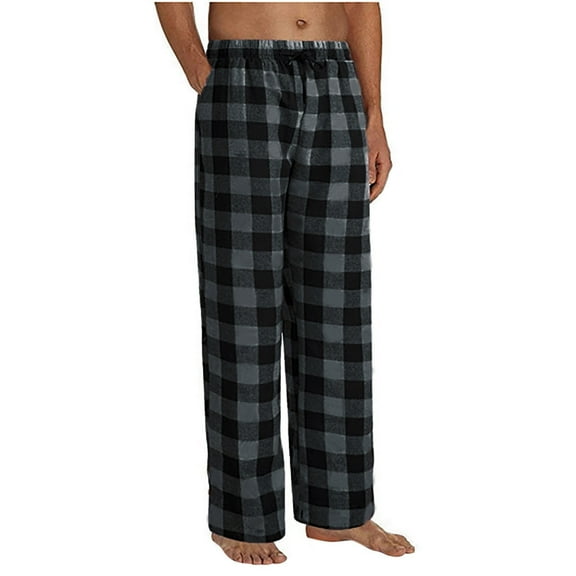 zbxnLI Mens Pajama Pants Plaid Printed Elastic Waist Drawstring Sleepwear Lounge Sleep Pants for Men