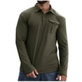 thumbnail image 1 of zbxnLI Mens Pocket T-Shirts with Buttons Long Sleeve Golf Shirt Casual Collared Basic Tee Shirt for Men, 1 of 5