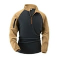 thumbnail image 1 of zbxnLI Mens Quarter Zip Sweatshirt Fleece Warm Winter Sweatshirt Casual Pullover Tops with Pockets Fall Winter, 1 of 8