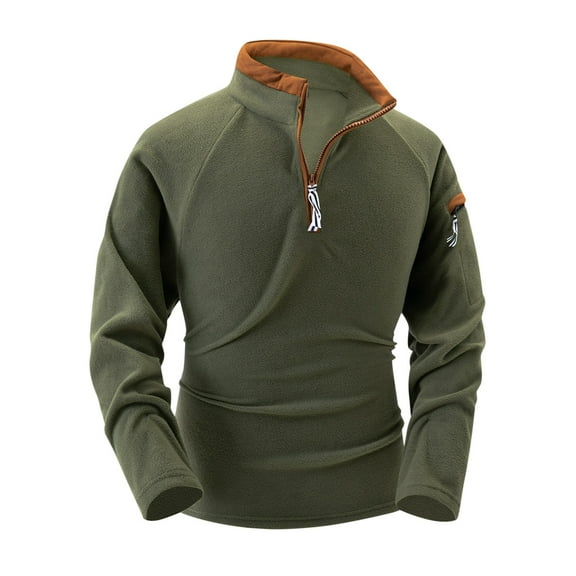 zbxnLI Mens Quarter Zip Sweatshirt Fleece Warm Winter Sweatshirt Casual Pullover Tops with Pockets Fall Winter