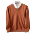 thumbnail image 1 of zbxnLI Mens Sweaters V Neck Long Sleeve Knit Slim Pullover Fall Winter Lightweight Sweater Solid Color, 1 of 5