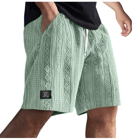 zbxnLI Mens Textured Shorts Comfort Soft Summer Casual Loose Stylish Drawstring Elastic Short Pants for Men