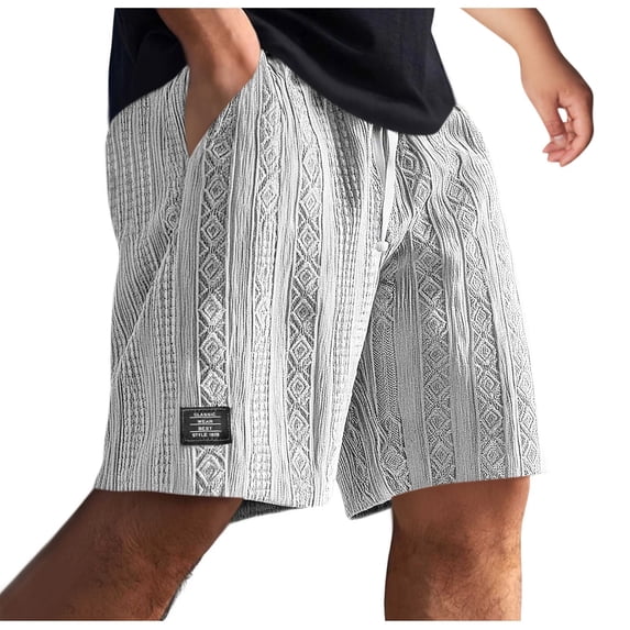 zbxnLI Mens Textured Shorts Comfort Soft Summer Casual Loose Stylish Drawstring Elastic Short Pants for Men