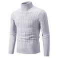 thumbnail image 1 of zbxnLI Mens Turtleneck Sweaters Cable Knit Long Sleeve Warm Tops Pullover Sweaters Fall Winter Clothes, 1 of 5