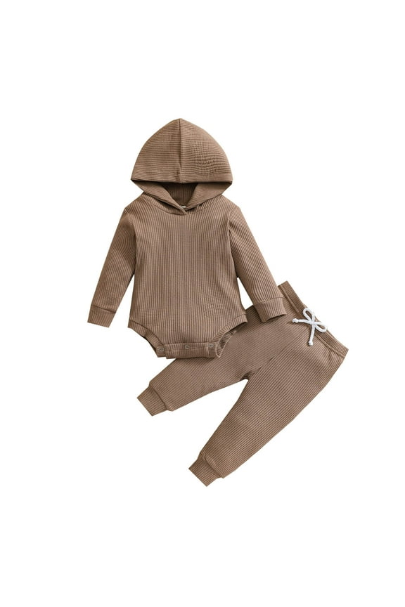 Newborn Baby Boy Clothes Fall Winter Outfits Infant Long Sleeve Hooded Rompers Jogger Pants Sets