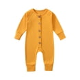 thumbnail image 1 of zbxnLI Newborn Baby Clothes Long Sleeve Button Cotton One-Piece Outfits Footless Jumpsuits for Infant, 1 of 3