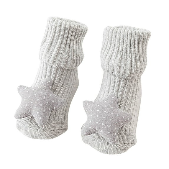 zbxnLI Newborn Baby Girls Socks Toddler Turn Cuff Crew Socks Toddler Baby Non-slip Cotton Socks
