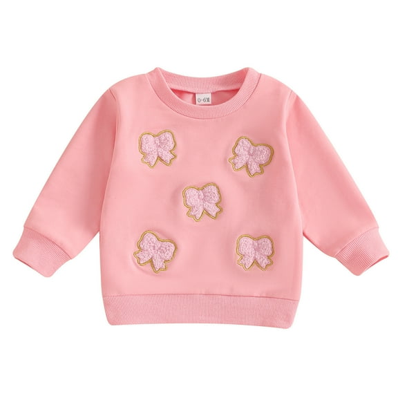 zbxnLI Newborn Baby Girls Sweatshirt Cute Bowknot Pullover Sweatshirts Long Sleeve Cotton Shirts