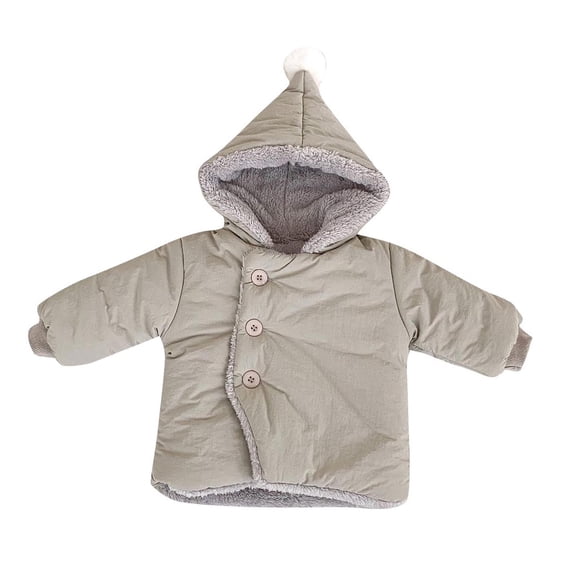 zbxnLI Newborn Baby Winter Coats Girls Boys Fleece Fuzzy Lined Jackets Hooded Warm Outerwear Coats