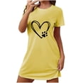 thumbnail image 1 of zbxnLI Nightgown Womens Short Sleeve Crew Neck Sleepshirts Solid Color Dress Casual Loose Comfy Pajama Clothes, 1 of 4