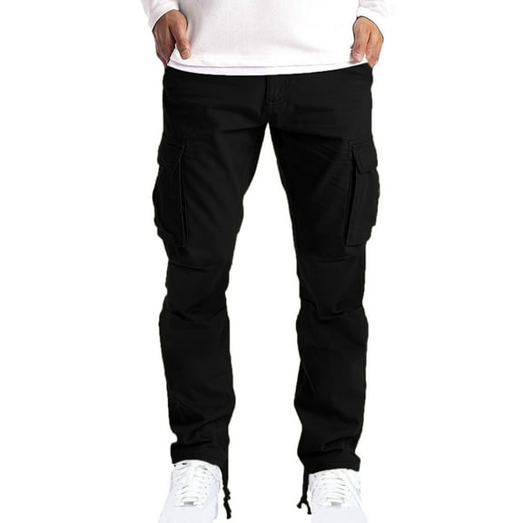 zbxnLI Outdoor Cargo Pants for Men Cotton Baggy Sweatpants Multi-pocket Jogger Pants Trousers for Men