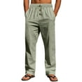 thumbnail image 1 of zbxnLI Plus Size Men's Summer Beach Pants Casual Breathable Pant Baggy Straight Leg Pant Pleated Sweatpants with Pockets, 1 of 7