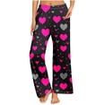thumbnail image 1 of zbxnLI Plus Size Pajama Pants for Women Heart Printed Pjs Sleep Pants Comfort Waist Wide Leg Lounge Pants, 1 of 6