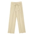 thumbnail image 1 of zbxnLI Plus Size Spring Pants Womens Lounge Straight Leg Pant Comfy Lightweight Trouser Front Tie Solid Color Outfits, 1 of 4