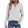 thumbnail image 1 of zbxnLI Plus Size Women's Long Sleeve Shirts V Neck Button Tops Polka Dot Shirt Dressy Casual Blouse Trendy Work Clothes, 1 of 7