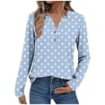 thumbnail image 1 of zbxnLI Plus Size Women's Long Sleeve Shirts V Neck Button Tops Polka Dot Shirt Dressy Casual Blouse Trendy Work Clothes, 1 of 7