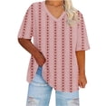 thumbnail image 1 of zbxnLI Plus Size Womens Casual T Shirt V Neck Short Sleeve Tee Top with Cute Polka Dot Pattern Summer Vacation Tops XL-5XL, 1 of 4