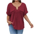 thumbnail image 1 of zbxnLI Plus Size Womens V Neck Shirts Top Casual Dressy Short Sleeve Tunic Shirt Summer Work Business Outfits XL-5XL, 1 of 5