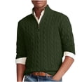 thumbnail image 1 of zbxnLI Quarter Zip Sweater for Men Stand Collar Casual Cable Knit Long Sleeve Pullover Sweater Tops, 1 of 4