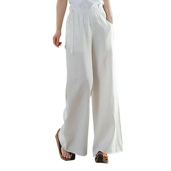 zbxnLI S-3XL Lounge Pants Women Wide Leg High Waist Pant Lightweight Flowy Trousers Work Fashion Trouser Spring Outfits