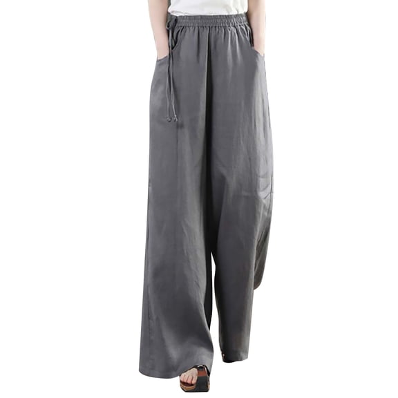 zbxnLI S-3XL Lounge Pants Women Wide Leg High Waist Pant Lightweight Flowy Trousers Work Fashion Trouser Spring Outfits