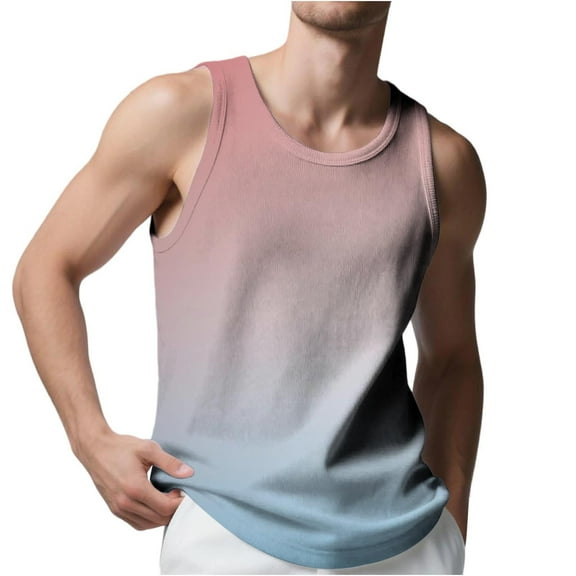 zbxnLI S-5XL Men's Tank Tops Beach Casual Sleeveless Shirts Workout Running Tank Tees Big and Tall