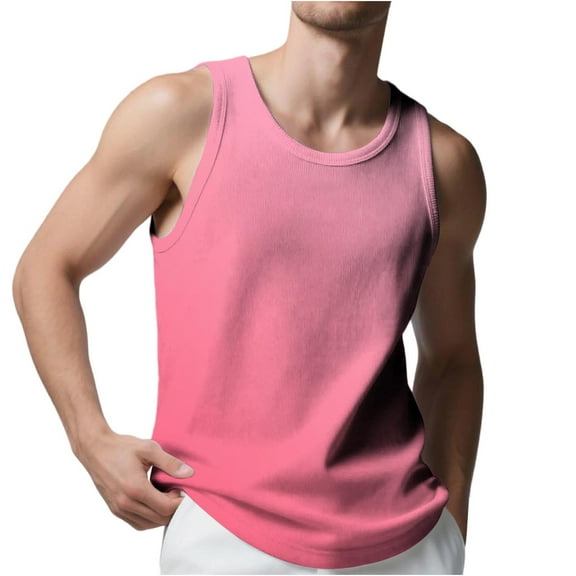 zbxnLI S-5XL Men's Tank Tops Beach Casual Sleeveless Shirts Workout Running Tank Tees Big and Tall