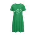 thumbnail image 1 of zbxnLI S-5XL Women's Short Sleeve Nightgown with Heart Print Summer Crew Neck Cute Sleep Dress Casual Lounge Pajamas, 1 of 5