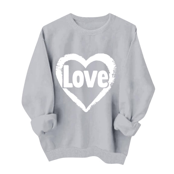zbxnLI Spring Sweatshirts Womens Valentine's Day Tops Crew Neck Pullover Top Long Sleeve Sweatshirt Fashion Outfits