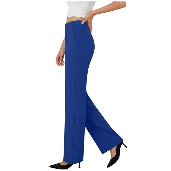 zbxnLI Straight Leg Pants for Womens Casual Sport Pants Ladies High Waisted Stretch Yoga Pants with Pockets