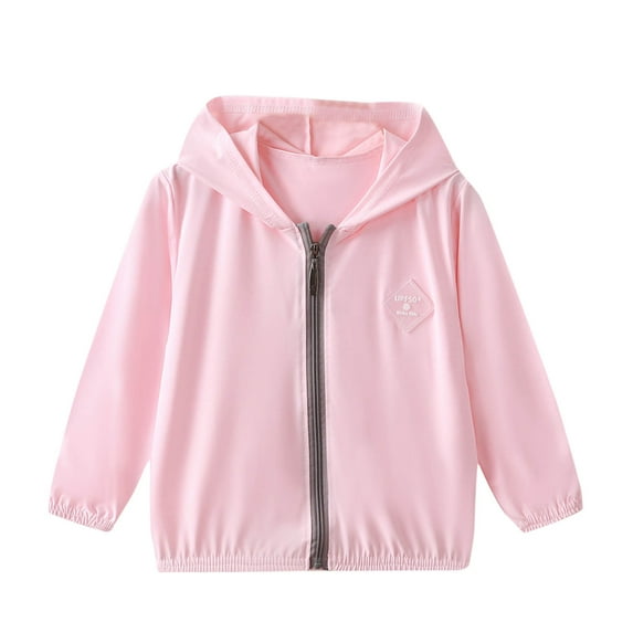zbxnLI Sun Protection Jacket for Girls Boys Zip up Hoodie Lightweight Outdoor Travel Fishing Outerwear