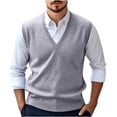 thumbnail image 1 of zbxnLI Sweater Vest for Men Slim V Neck Sleeveless Knit Pullovers Sweater Vests Waistcoats for Men, 1 of 7