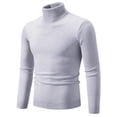 thumbnail image 1 of zbxnLI Sweater for Men Turtleneck Long Sleeve Knit Tops Solid Color Lightweight Slim Pullover Sweaters, 1 of 2