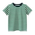 thumbnail image 1 of zbxnLI T-Shirts for Boys Striped Short Sleeve Shirts Little Boys Cotton Summer Tee Casual Tops Size 2-12 Years, 1 of 2