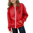 thumbnail image 1 of zbxnLI Teen Boys Girls Zip up Sweatshirt with Pockets Solid Color Lightweight Casual Fall Jackets, 1 of 9