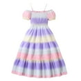 thumbnail image 1 of zbxnLI Teen Girls Dress Smocked Short Sleeve Swing Dresses for Big Girls Flowy A-Line Dresses 8-13Years, 1 of 3