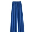 thumbnail image 1 of zbxnLI Teen Girls Wide Leg Pants Cotton Lounge Pants Loose Elastic Waist Drawstring Flowy Pants Solid Color, 1 of 4