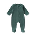 thumbnail image 1 of zbxnLI Toddler Baby Boys Girls Footie Jumpsuit Fall Winter One-Piece Outfits Long Sleeve Cotton Pajamas, 1 of 3