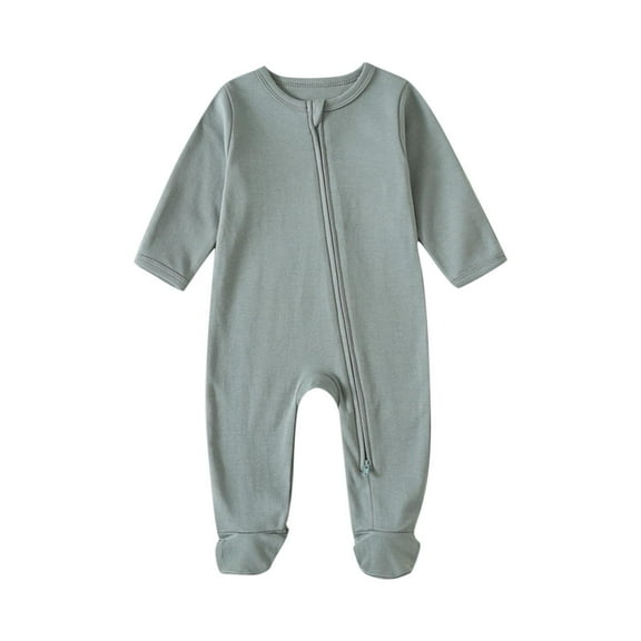 zbxnLI Toddler Baby Boys Girls Footie Jumpsuit Fall Winter One-Piece Outfits Long Sleeve Cotton Pajamas